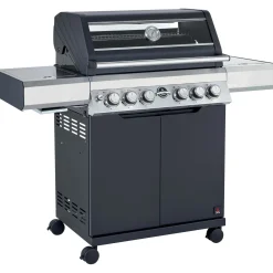 Barbecue a gas Jamestown Knox 4 bruciatori nero e argento 20,5kW