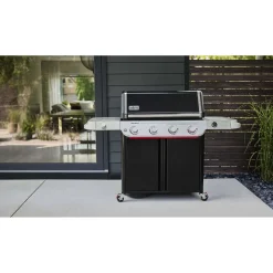Barbecue a gas Weber Genesis E-435 4 bruciatori con fornello laterale nero