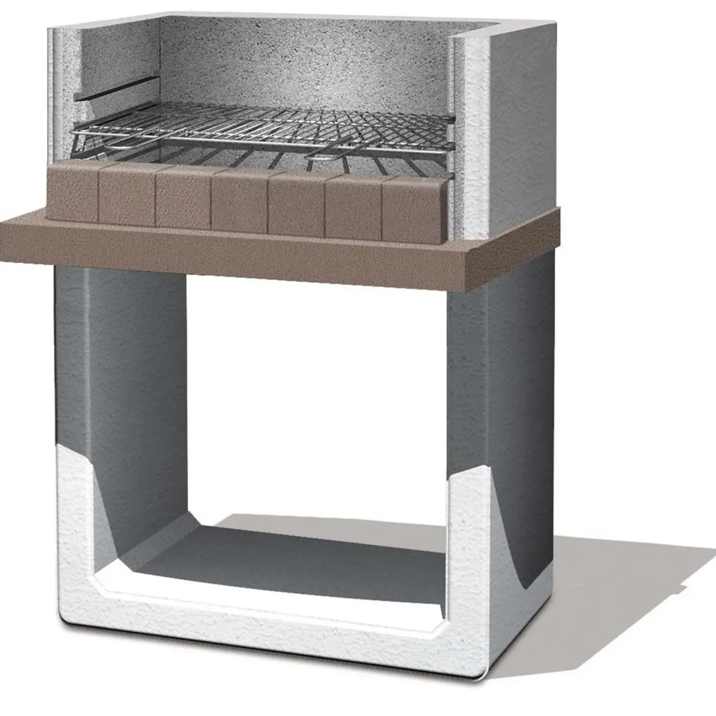 Barbecue in muratura Paxi griglia 67x40 cm su 3 altezze