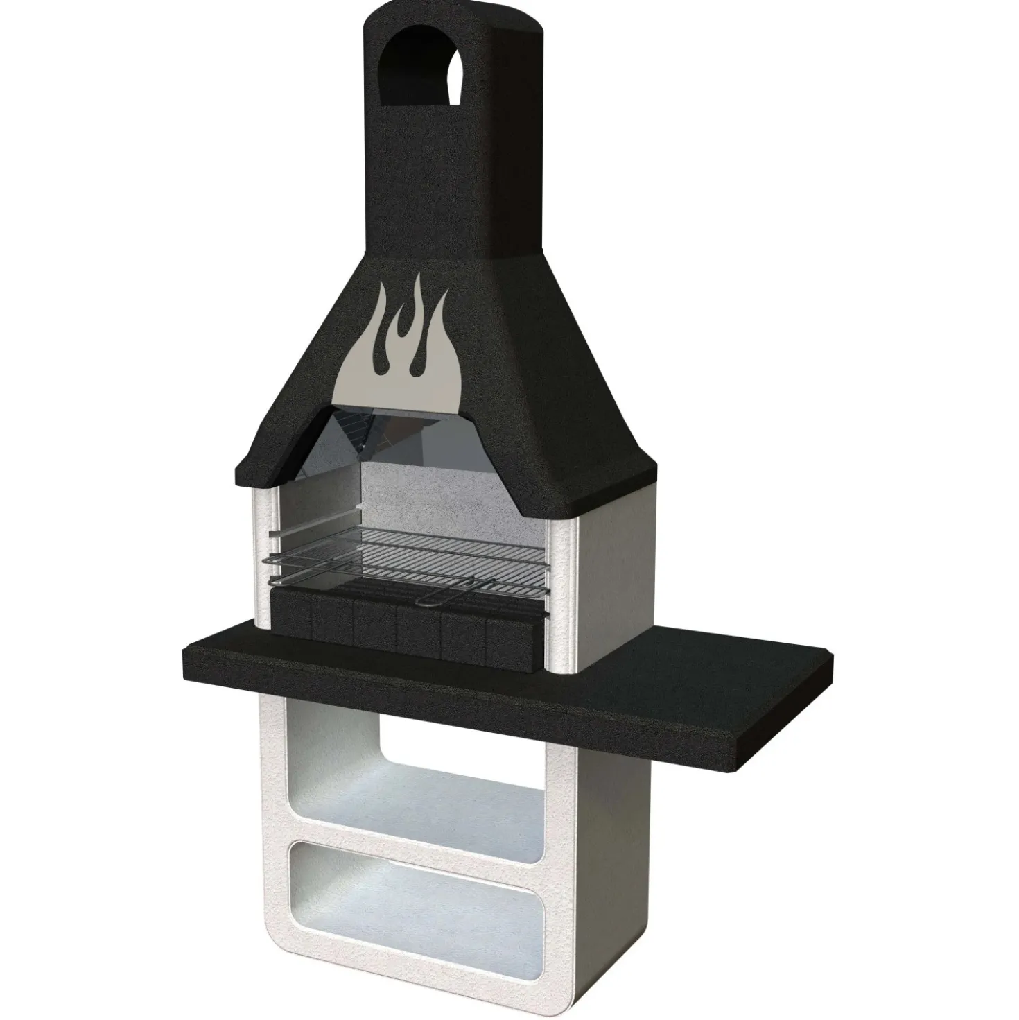 Barbecue in muratura Prometeo legna e carbonella griglia 67x40 cm