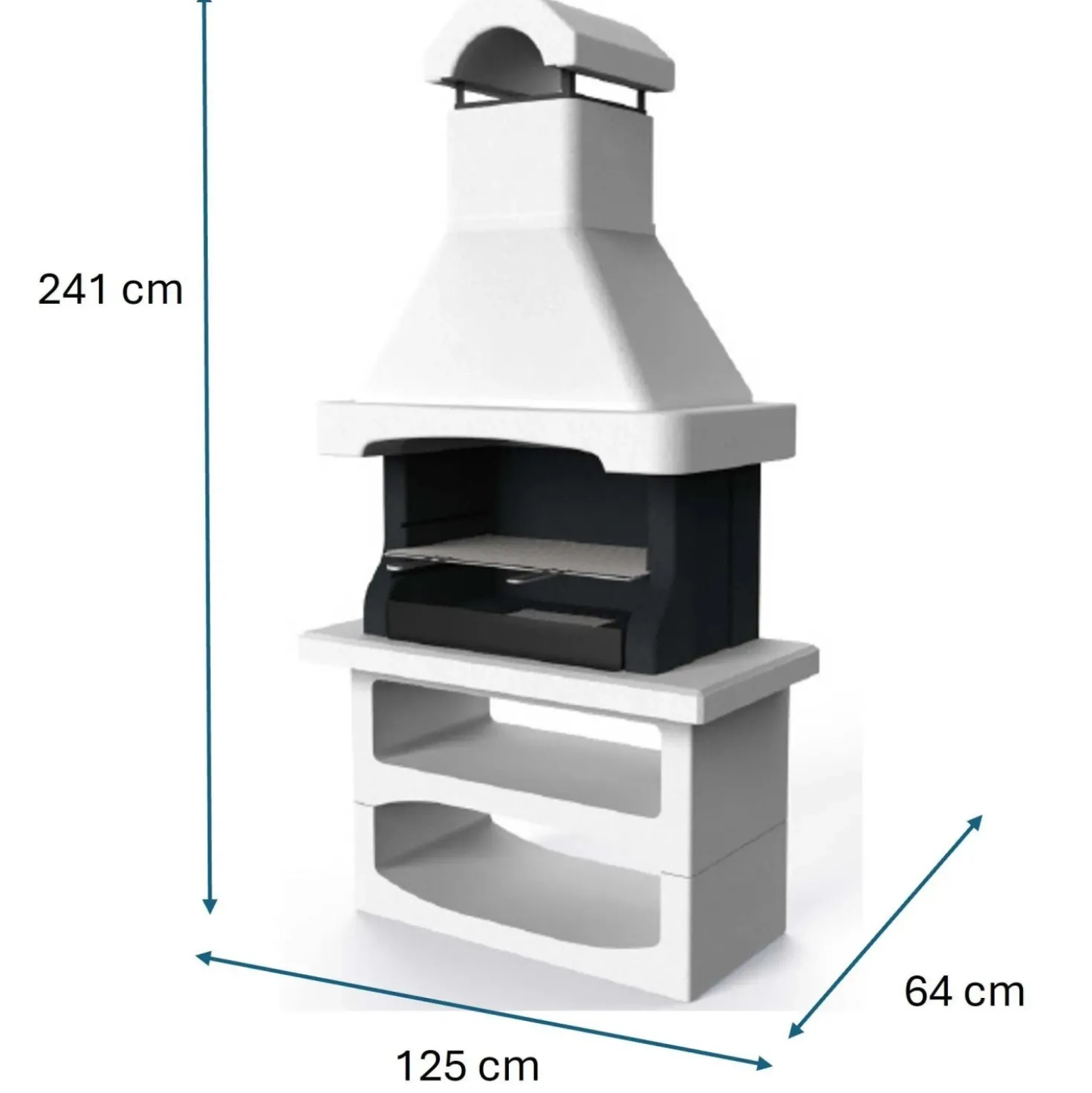 Barbecue in muratura Salamanca con parafiamma Inox e griglia 77x45 cm