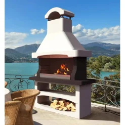 Barbecue in muratura Salamanca con parafiamma Inox e griglia 77x45 cm