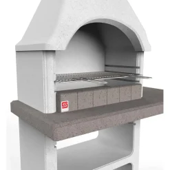 Barbecue in muratura Santa Fe carbonella griglia 67x40 cm cappuccino