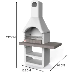 Barbecue in muratura Santa Fe carbonella griglia 67x40 cm cappuccino