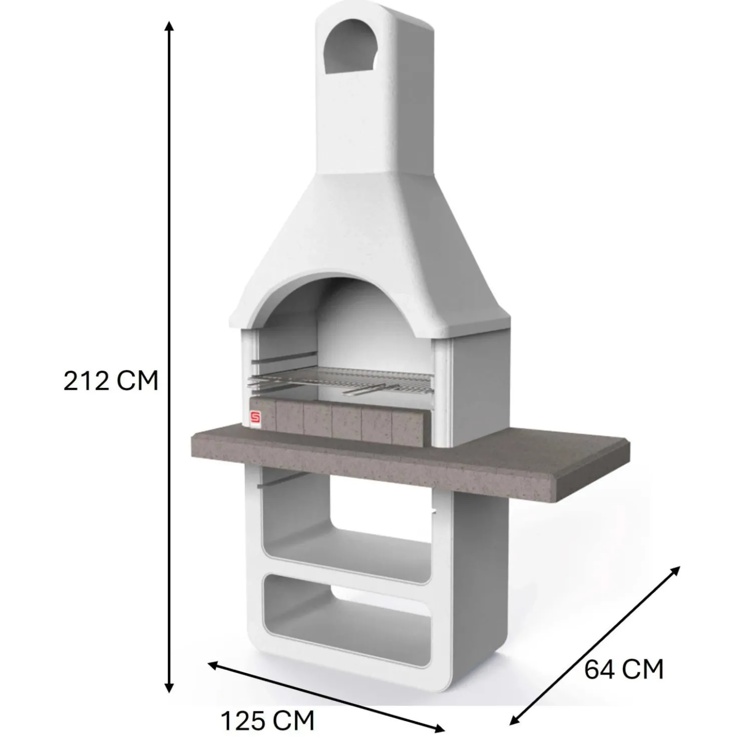 Barbecue in muratura Santa Fe carbonella griglia 67x40 cm cappuccino