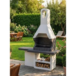 Barbecue in muratura Ulisse appendice laterale griglia 67x40 cm