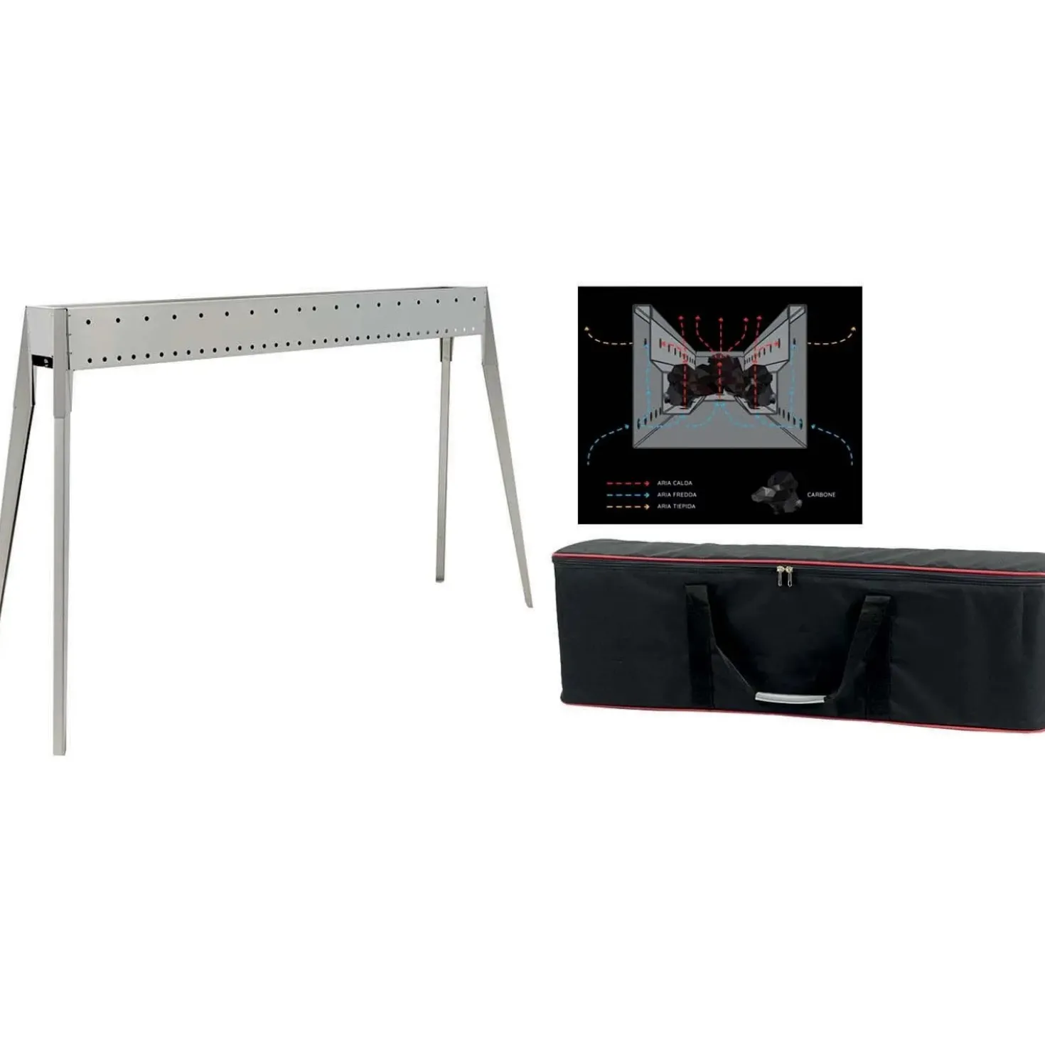 Barbecue per arrosticini Spiedo Grill inox El Gaucho Miami 120