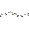 Barra LED 6 faretti Robby metallo grafite ed effetto legno escl. GU10 35 W 230 V