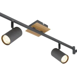Barra LED 6 faretti Robby metallo grafite ed effetto legno escl. GU10 35 W 230 V