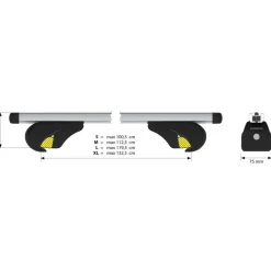 Barre portatutto in alluminio Helio Rail Evos RA L 127 cm