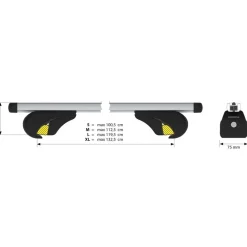 Barre portatutto in alluminio Helio Rail Evos RA M 120 cm