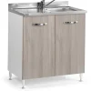Base cucina sottolavello 2 ante 80 cm olmo