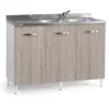 Base cucina sottolavello 3 ante 120 cm olmo