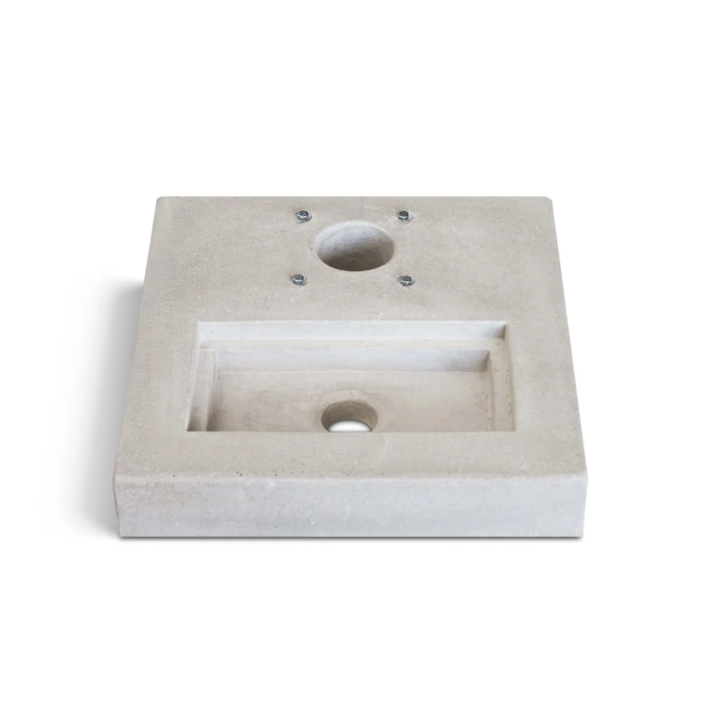 Base per fontane in cemento rettangolare grigia 40x40x8 cm grigio