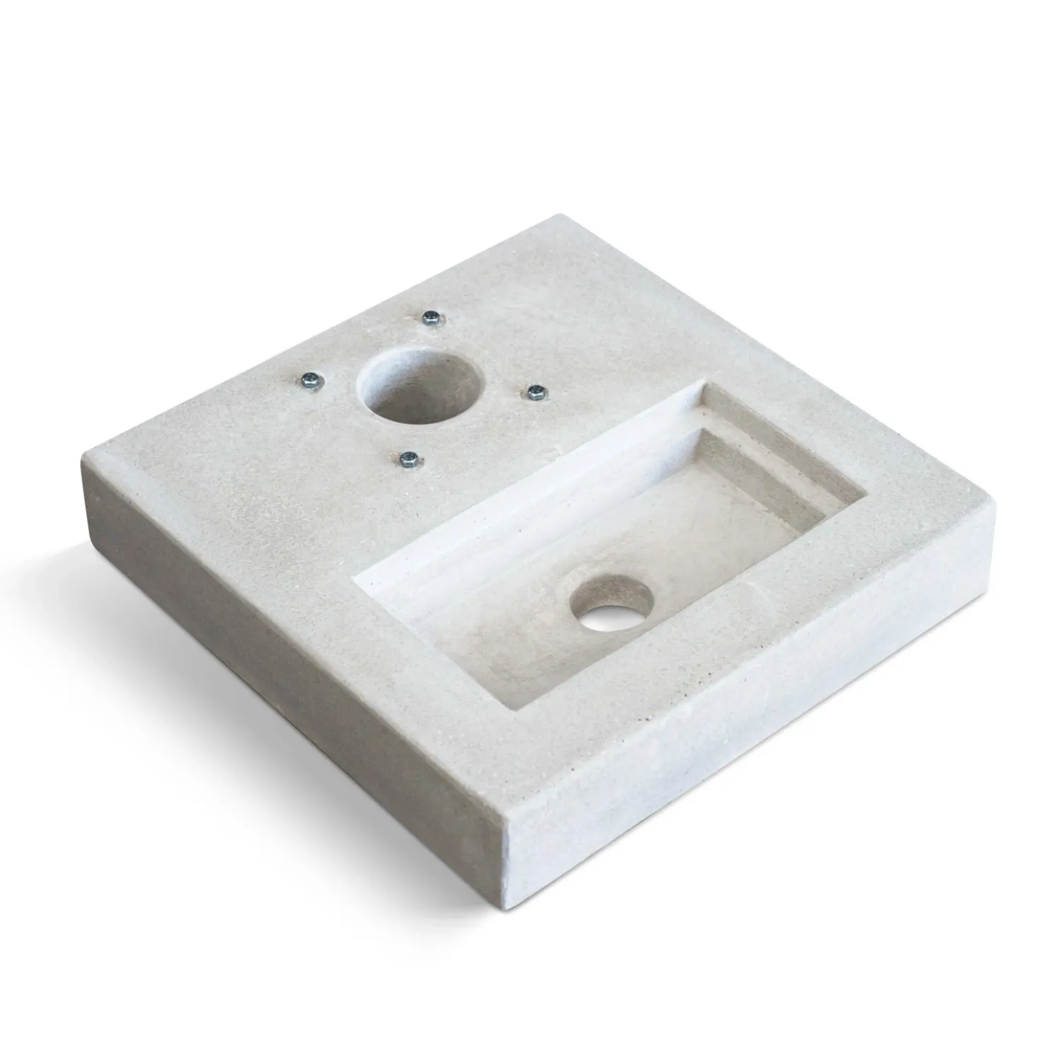 Base per fontane in cemento rettangolare grigia 40x40x8 cm grigio