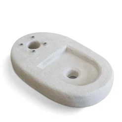 Base per fontane in cemento ovale grigia 42x27x6 cm grigio