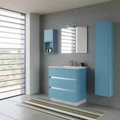 Base porta lavabo 3 cass. con appoggio a terra 84x50x85 cm opaco