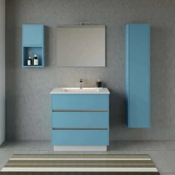 Base porta lavabo 3 cass. con appoggio a terra 84x50x85 cm opaco