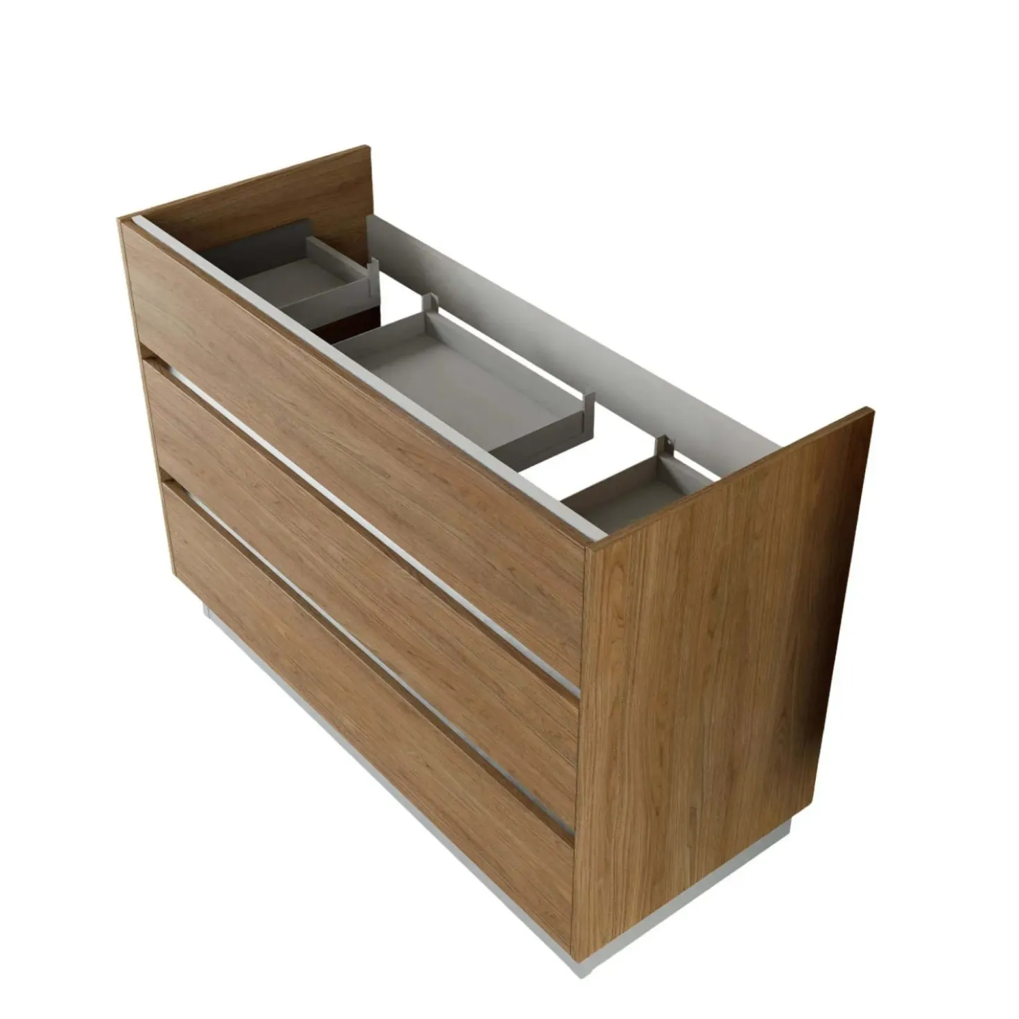 Base porta lavabo 3 cass. con appoggio a terra 120x50x85 cm effetto legno