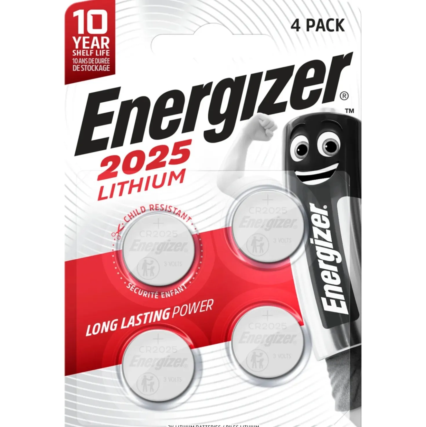 Batteria a bottone Energizer LITIO CR2025 4 pz