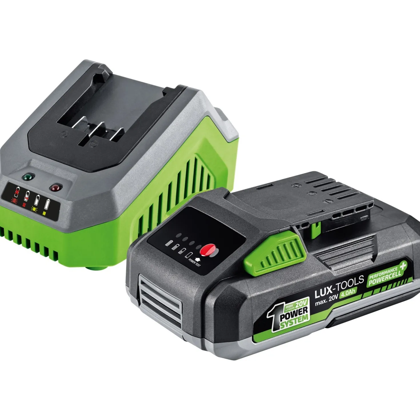 Batteria e Caricabatteria LUX-TOOLS 1 PowerSystem AK 20 V 4 Ah