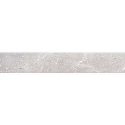 Battiscopa in gres porcellanato Marmo grigio lucido 8x50 cm