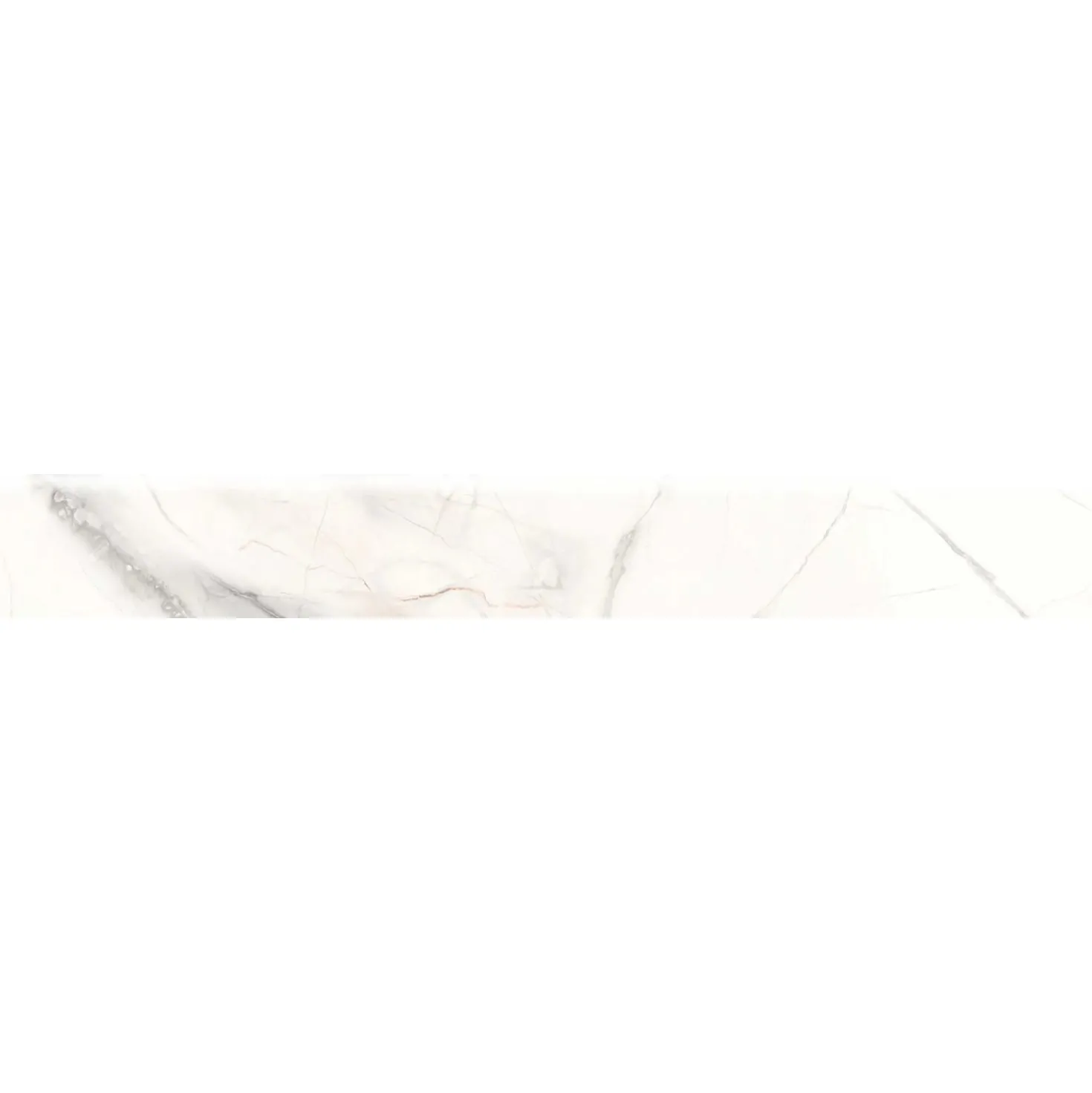 Battiscopa in gres porcellanato Iberis Crystal bianco 7,5x60 cm