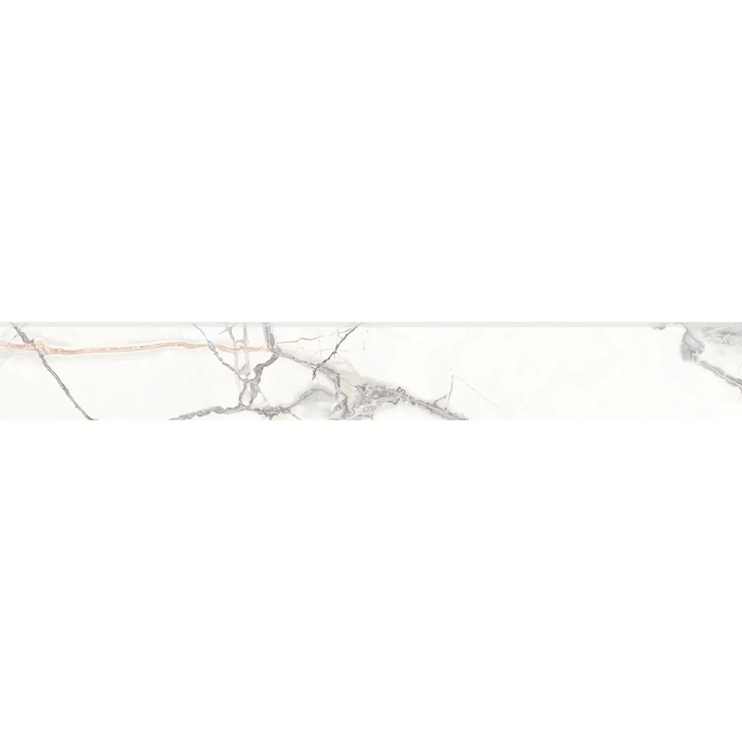 Battiscopa in gres porcellanato Iberis Crystal bianco 7,5x60 cm