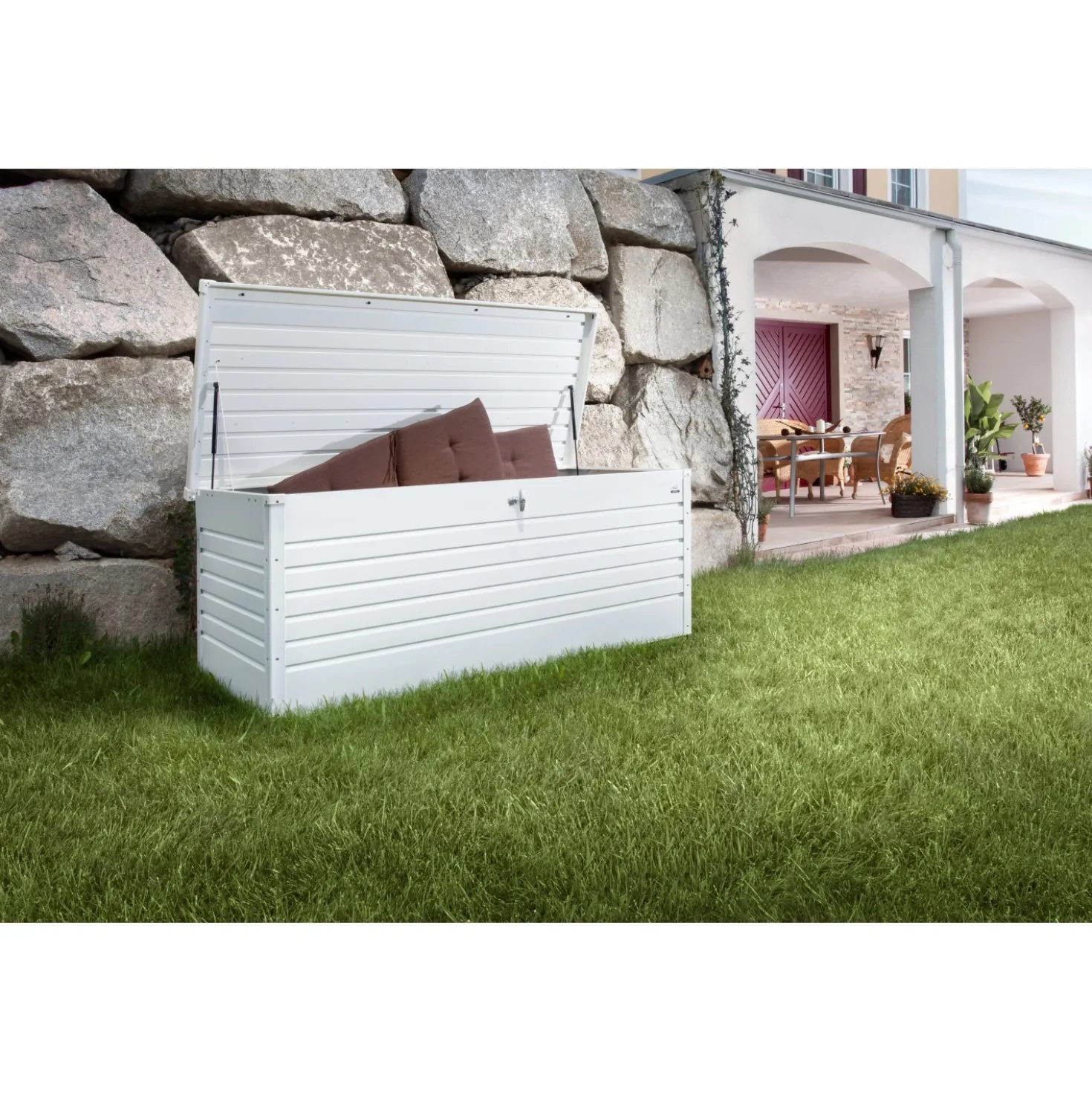 Baule da esterno Biohort 181x79x71 cm bianco