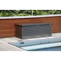 Baule da esterno Biohort 181x79x71 cm grigio scuro metallizzato