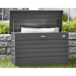 Baule da esterno Biohort 101x46x61 cm grigio scuro metallizzato