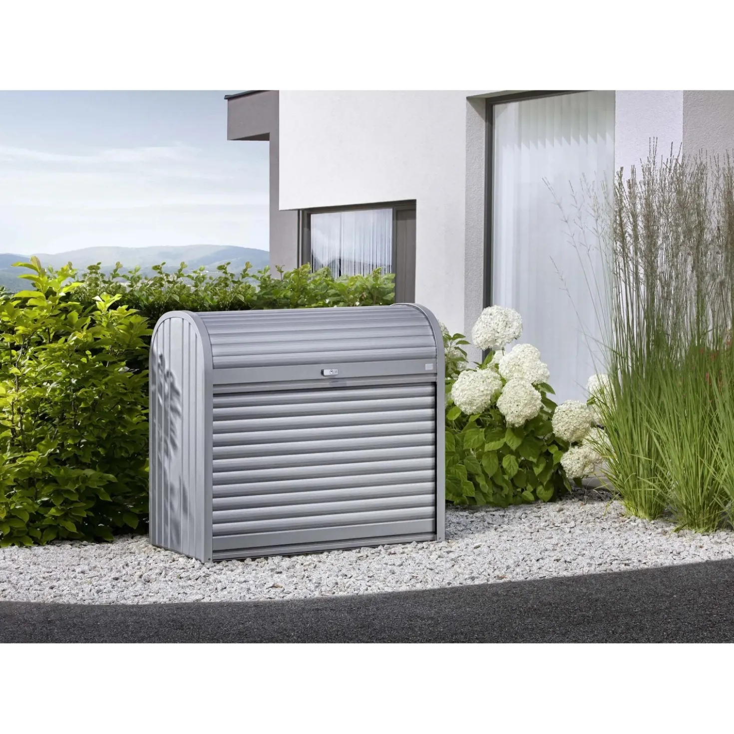 Baule da esterno Biohort Storemax 120 cm argento metallizzato