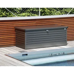 Baule da esterno Biohort 201x79x83 cm grigio metallizzato