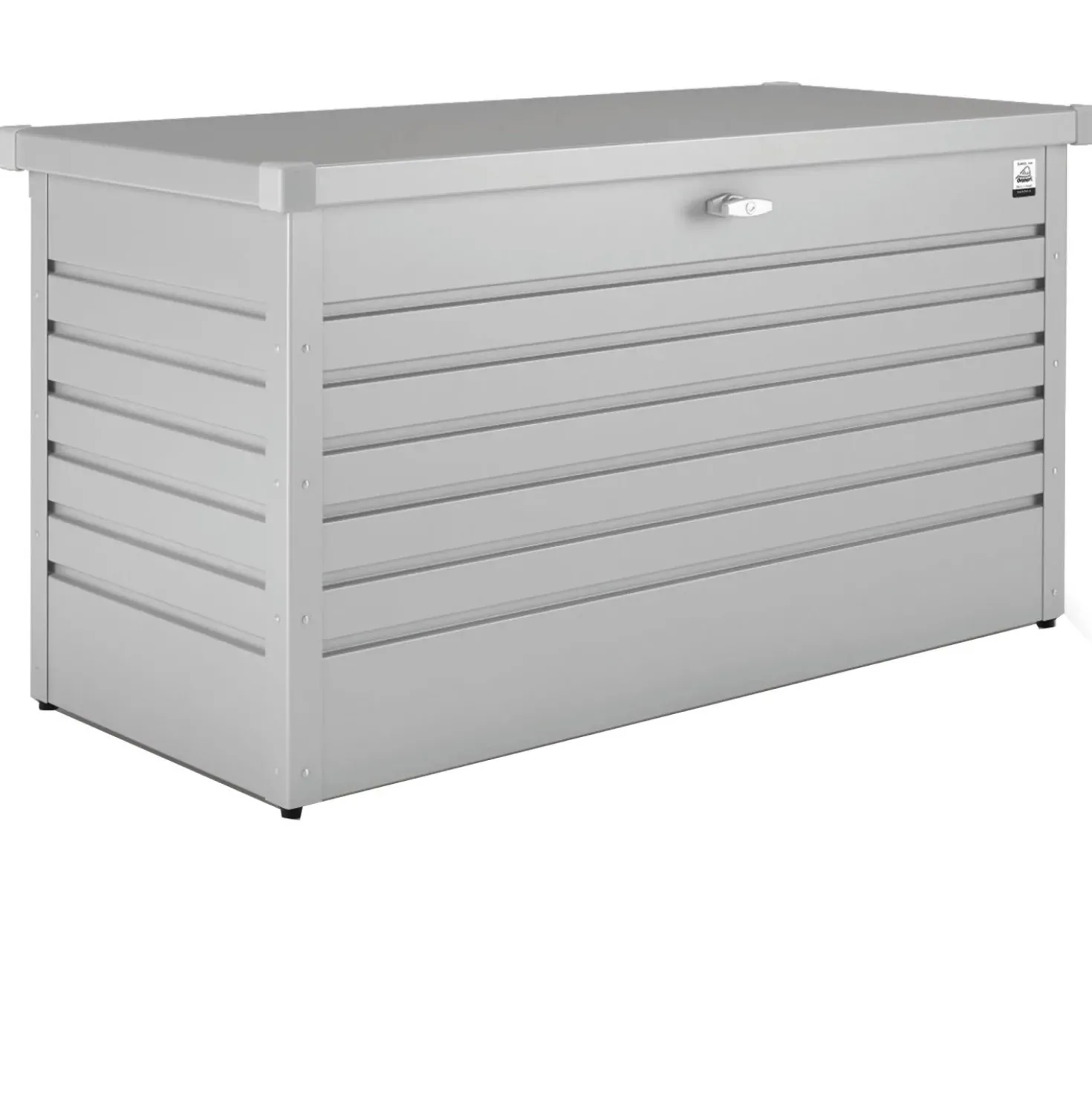 Baule da esterno Biohort 71x134x62 cm argento metallizzato