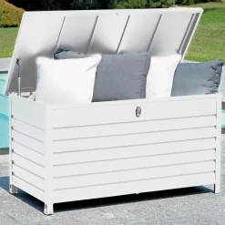 Baule da esterno con ruote 138x72x75 cm bianco