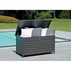 Baule da esterno con ruote 138x72x75 cm nero