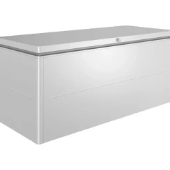 Baule da esterno LoungeBox Biohort 200x84 cm argento metallizzato