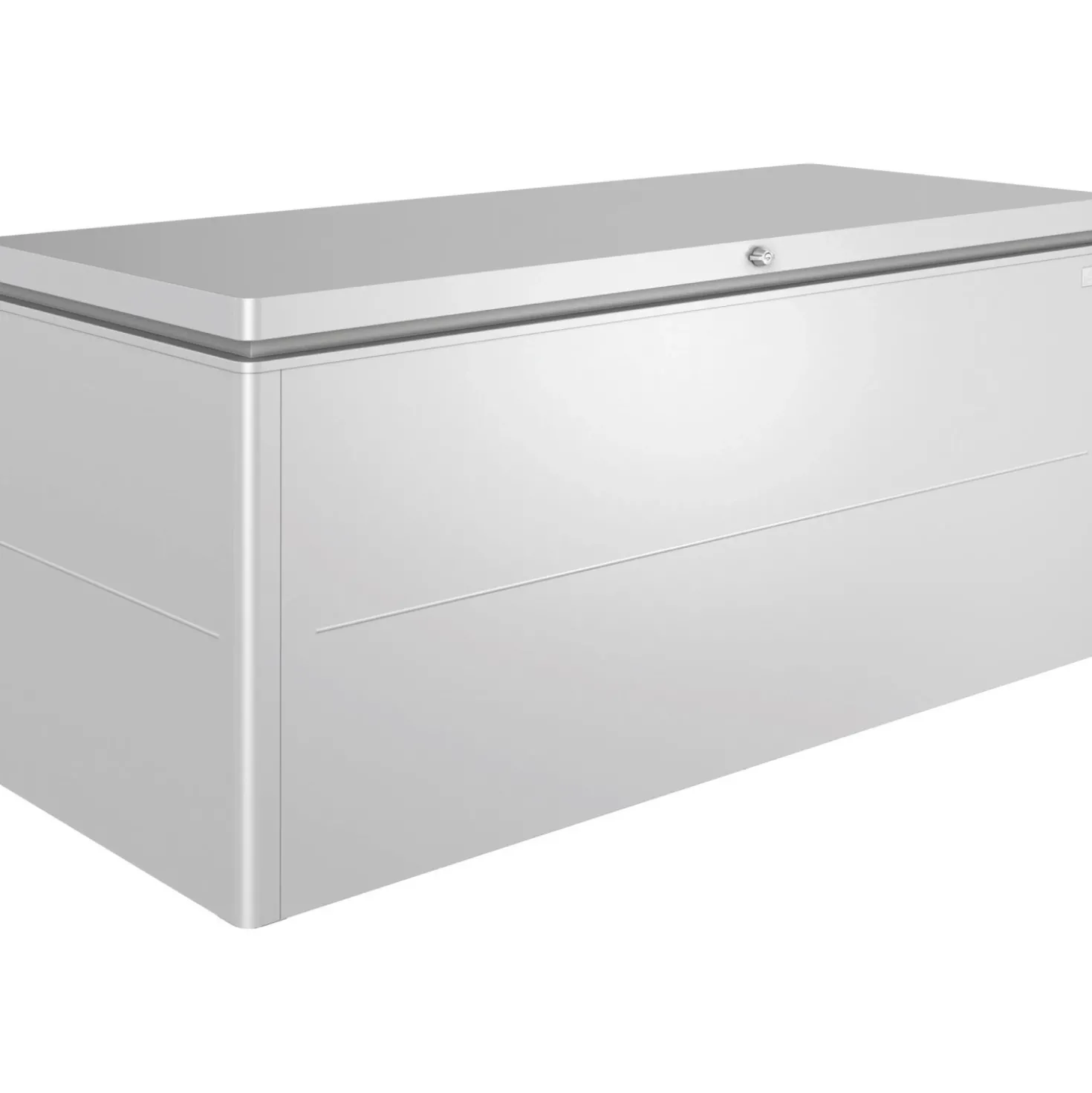 Baule da esterno LoungeBox Biohort 200x84 cm argento metallizzato