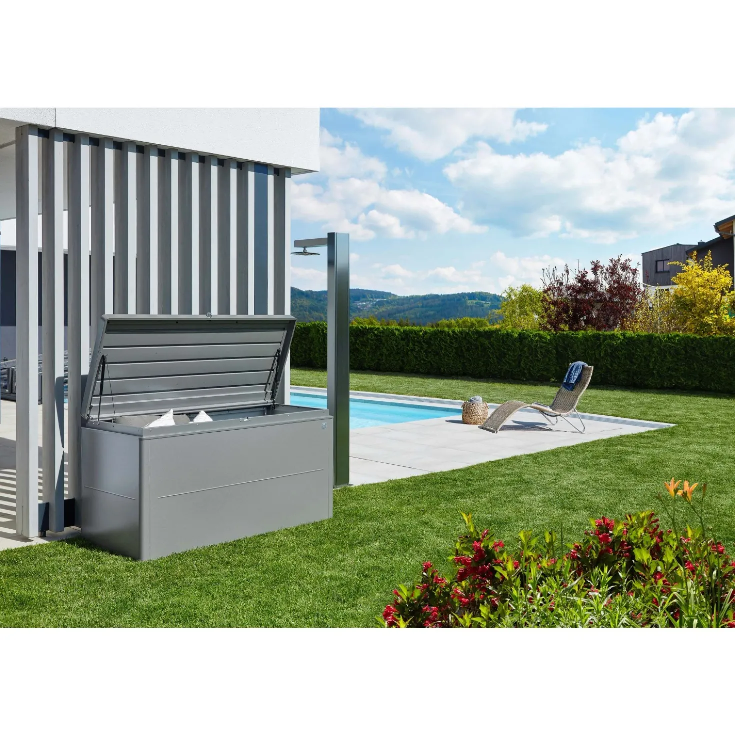 Baule da esterno LoungeBox Biohort 160x70 cm grigio