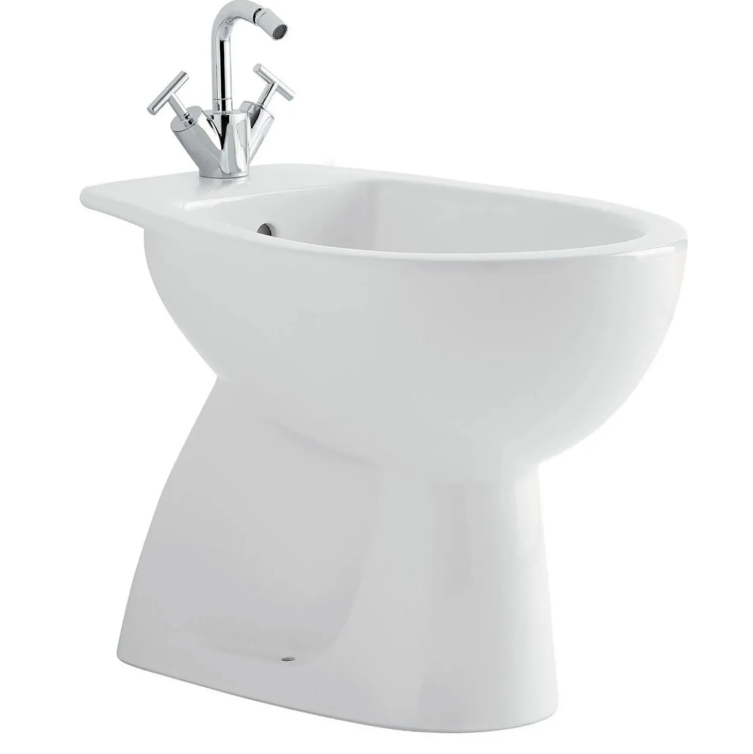 Bidet a terra in ceramica Geberit Colibri monoforo bianco
