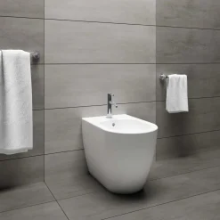 Bidet Arc filo muro a terra 54x36 cm bianco opaco