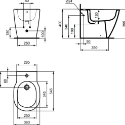 Bidet filo muro Ideal Smart Ideal Standard