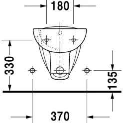 Bidet sospeso Duravit in ceramica bianco 54 cm