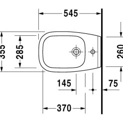 Bidet sospeso Duravit in ceramica bianco 54 cm