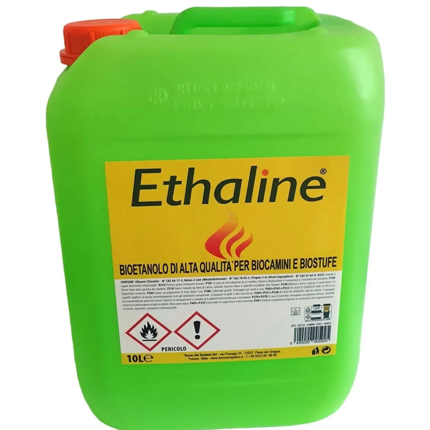 Bioetanolo Ethaline Tanica da 10 litri per biocamini e biostufe