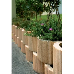 Blocco fioriera per muri di contenimento in cemento 20x34x34 cm deserto