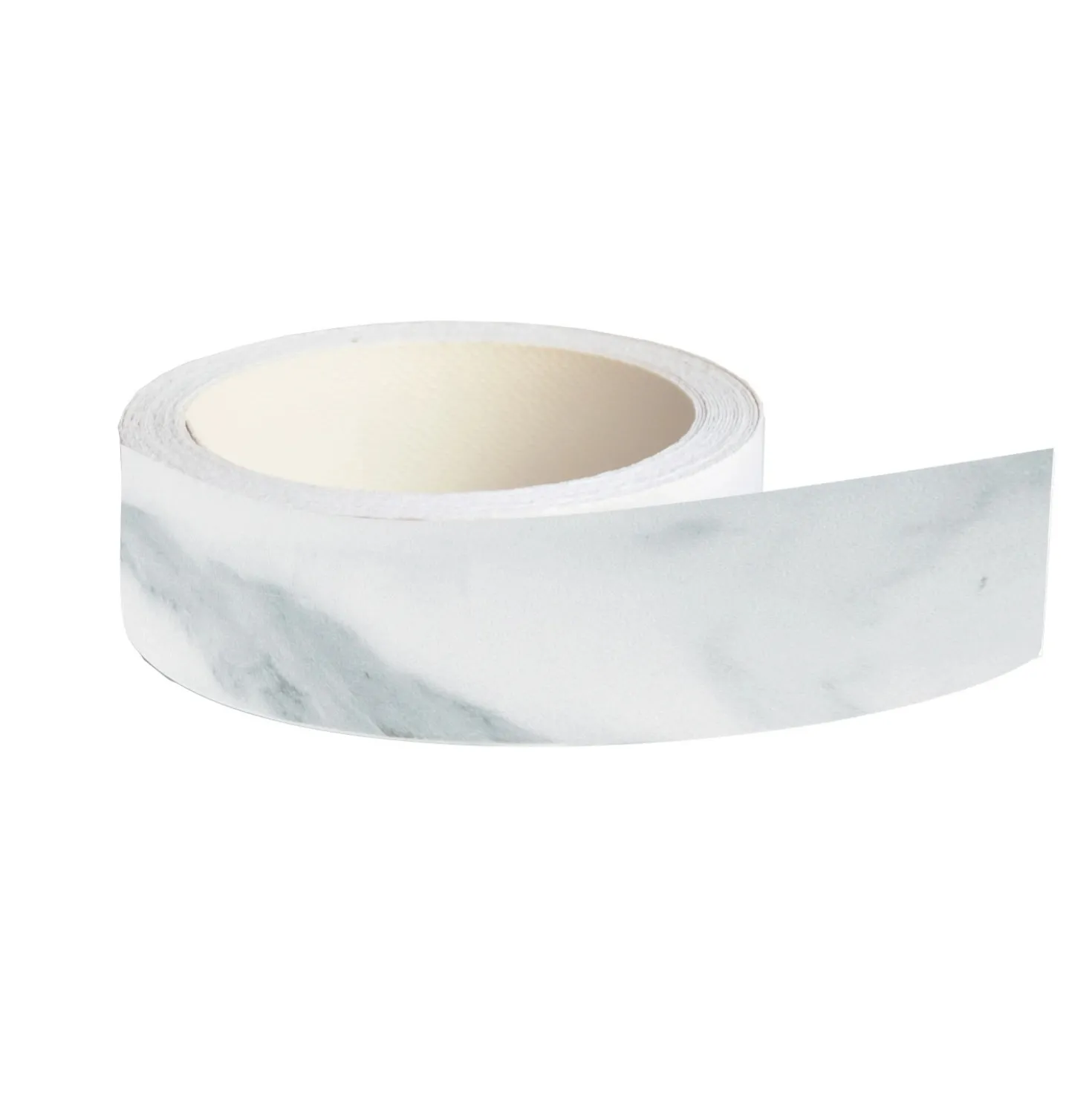 Bordo per top cucina preincollato marmo bianco venato 33x5000 mm