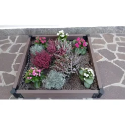 Bordura modulare in WPC, marrone, 1 x 1 m