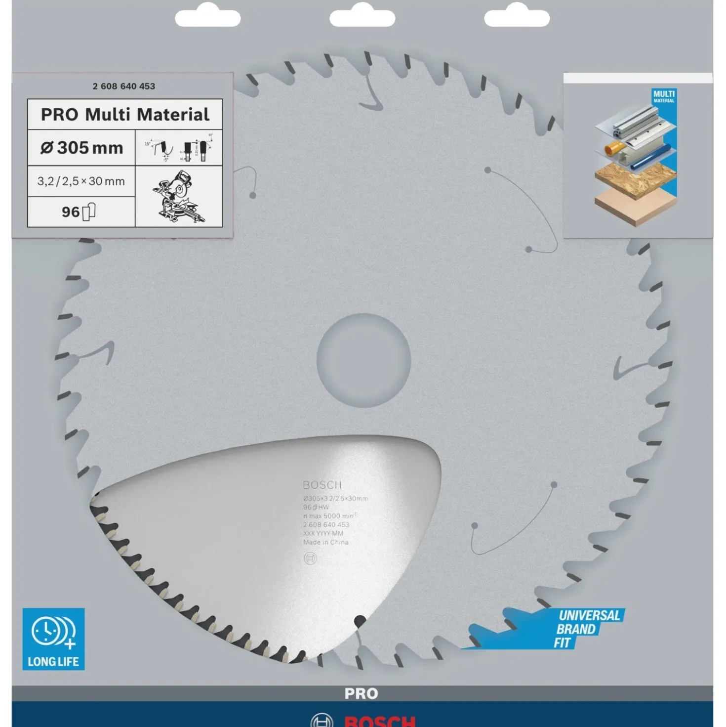 Bosch lama per seghe circolari Multi Material Ø 305 96D