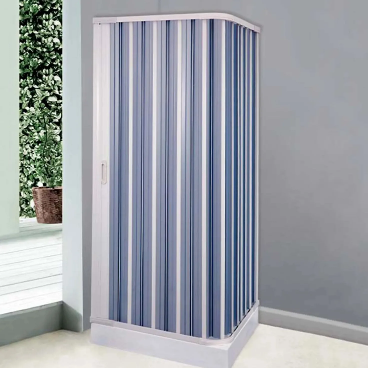 Box doccia a soffietto 2 lati regolabile bianco 80x80 cm
